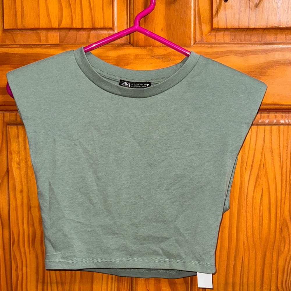 Zara Olive Green Women's Muscle Tee